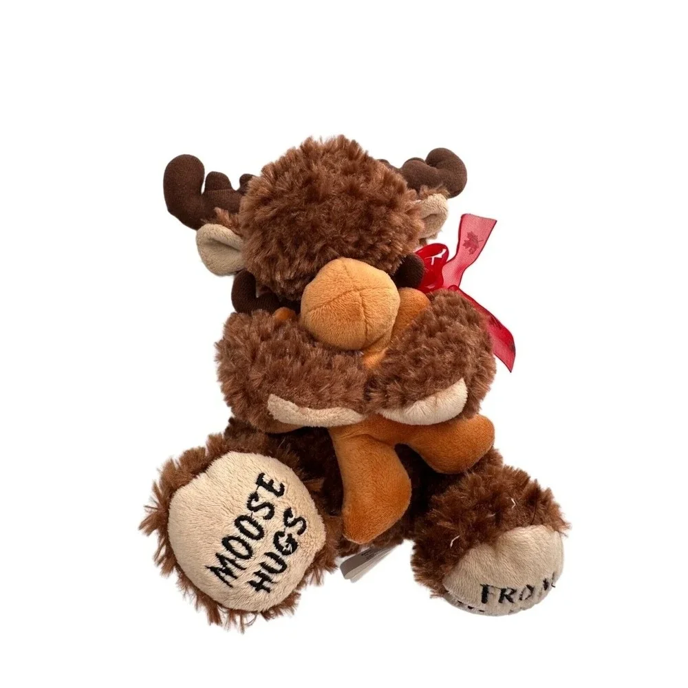 Plush Moose Hugging Baby Moose‎ Stuffed Animal By Creature Comforts Brown Maple